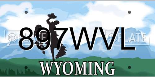 897WVL Wyoming License Plate