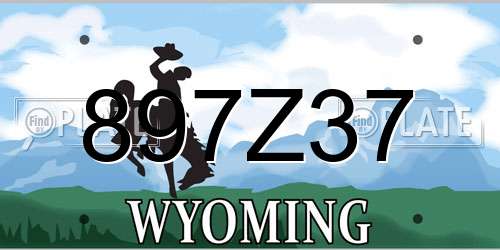 897Z37 Wyoming License Plate