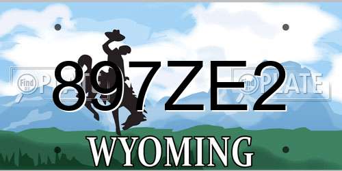 897ZE2 Wyoming License Plate
