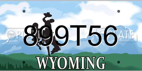 899T56 Wyoming License Plate
