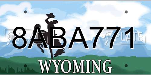 8ABA771 Wyoming License Plate