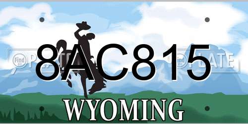 8AC815 Wyoming License Plate