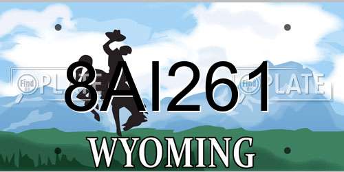 8AI261 Wyoming License Plate