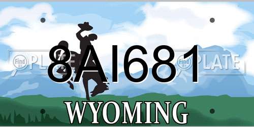 8AI681 Wyoming License Plate