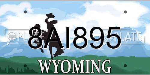 8AI895 Wyoming License Plate