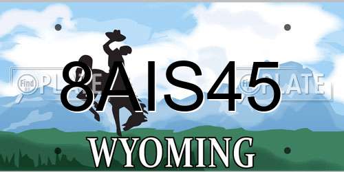 8AIS45 Wyoming License Plate