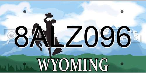 8ALZ096 Wyoming License Plate