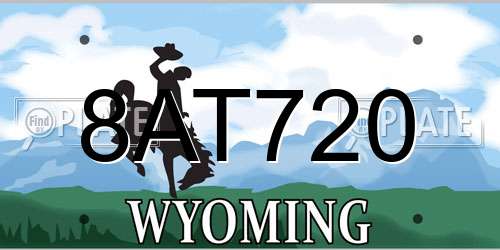 8AT720 Wyoming License Plate