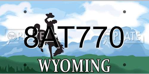 8AT770 Wyoming License Plate
