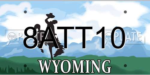 8ATT10 Wyoming License Plate