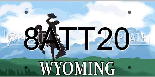 8ATT20 Wyoming License Plate