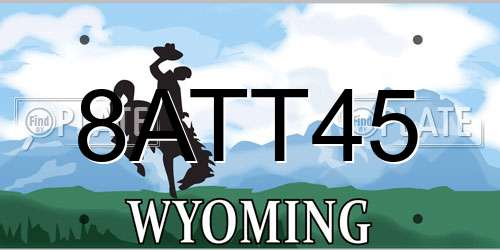 8ATT45 Wyoming License Plate