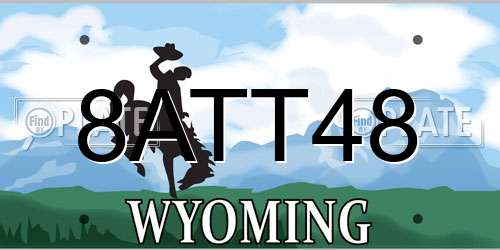 8ATT48 Wyoming License Plate