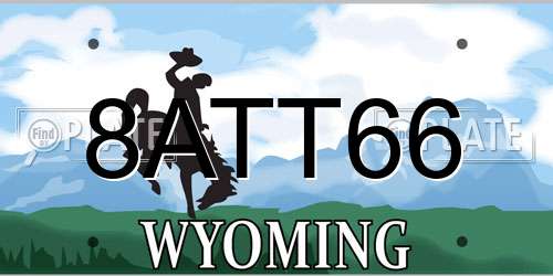 8ATT66 Wyoming License Plate