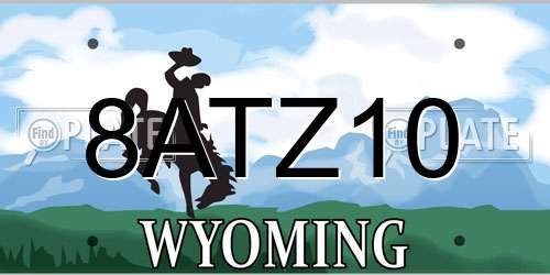 8ATZ10 Wyoming License Plate
