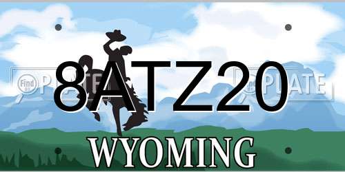 8ATZ20 Wyoming License Plate