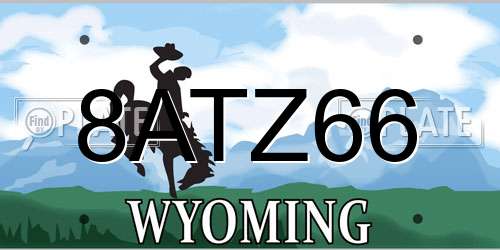 8ATZ66 Wyoming License Plate