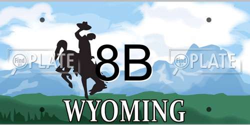 8B Wyoming License Plate