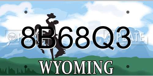 8B68Q3 Wyoming License Plate