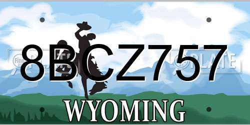 8BCZ757 Wyoming License Plate