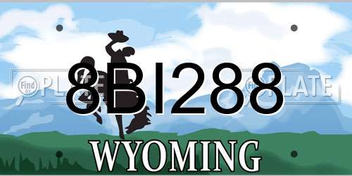 8BI288 Wyoming License Plate