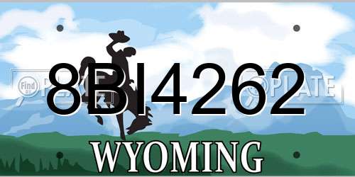 8BI4262 Wyoming License Plate