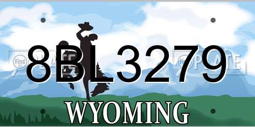 8BL3279 Wyoming License Plate