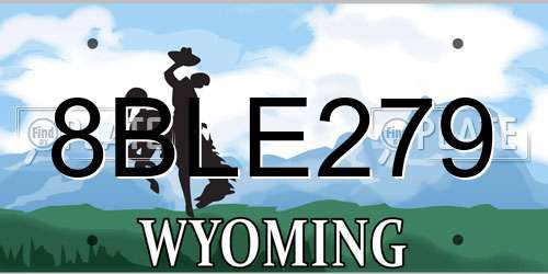 8BLE279 Wyoming License Plate