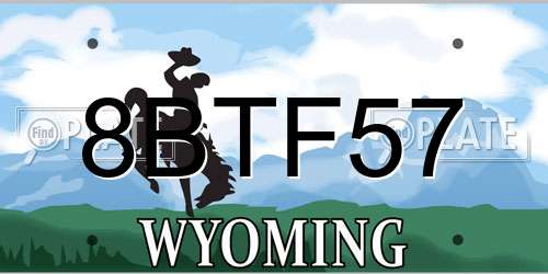 8BTF57 Wyoming License Plate
