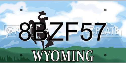 8BZF57 Wyoming License Plate