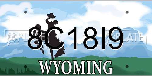 8C18I9 Wyoming License Plate