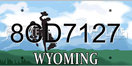 8CD7127 Wyoming License Plate