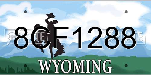 8CF1288 Wyoming License Plate