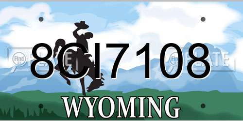 8CI7108 Wyoming License Plate