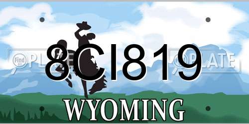 8CI819 Wyoming License Plate