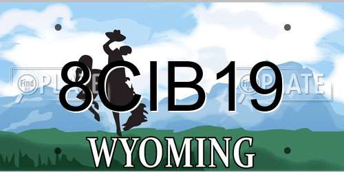 8CIB19 Wyoming License Plate
