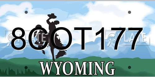 8COT177 Wyoming License Plate