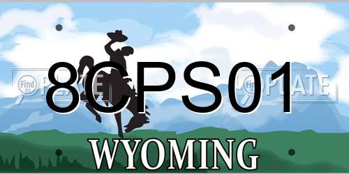8CPS01 Wyoming License Plate