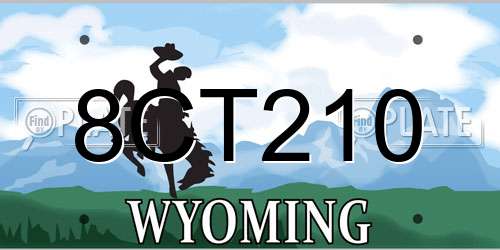 8CT210 Wyoming License Plate