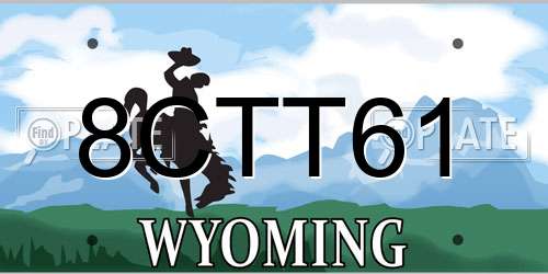 8CTT61 Wyoming License Plate