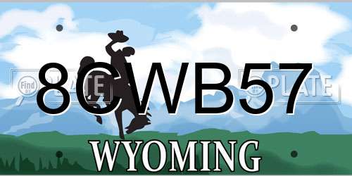 8CWB57 Wyoming License Plate