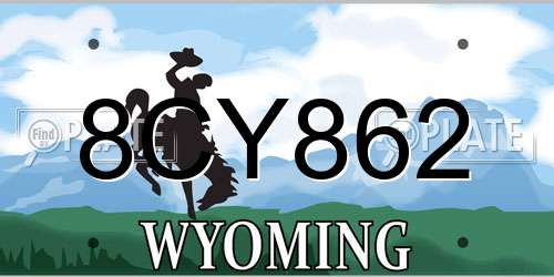 8CY862 Wyoming License Plate