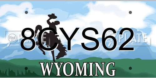 8CYS62 Wyoming License Plate