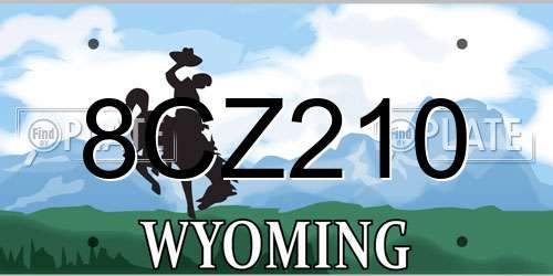 8CZ210 Wyoming License Plate