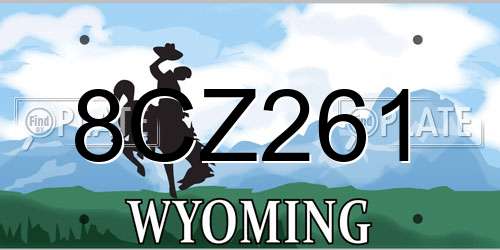 8CZ261 Wyoming License Plate
