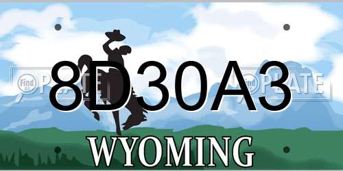 8D30A3 Wyoming License Plate