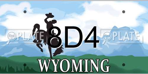 8D4 Wyoming License Plate