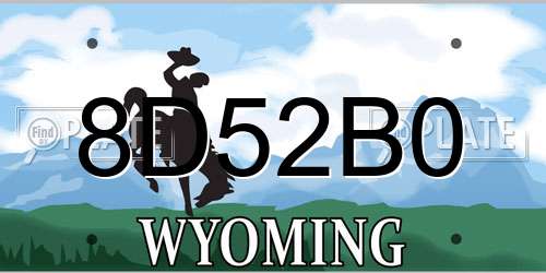 8D52B0 Wyoming License Plate