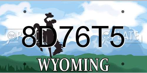 8D76T5 Wyoming License Plate