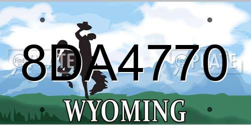 8DA4770 Wyoming License Plate